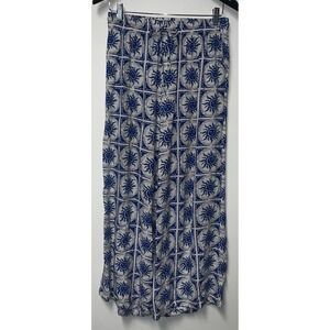 Women's MED Wide Leg Pants Sun Celestial Elastic Waist Drawstring Plazzo Coastal